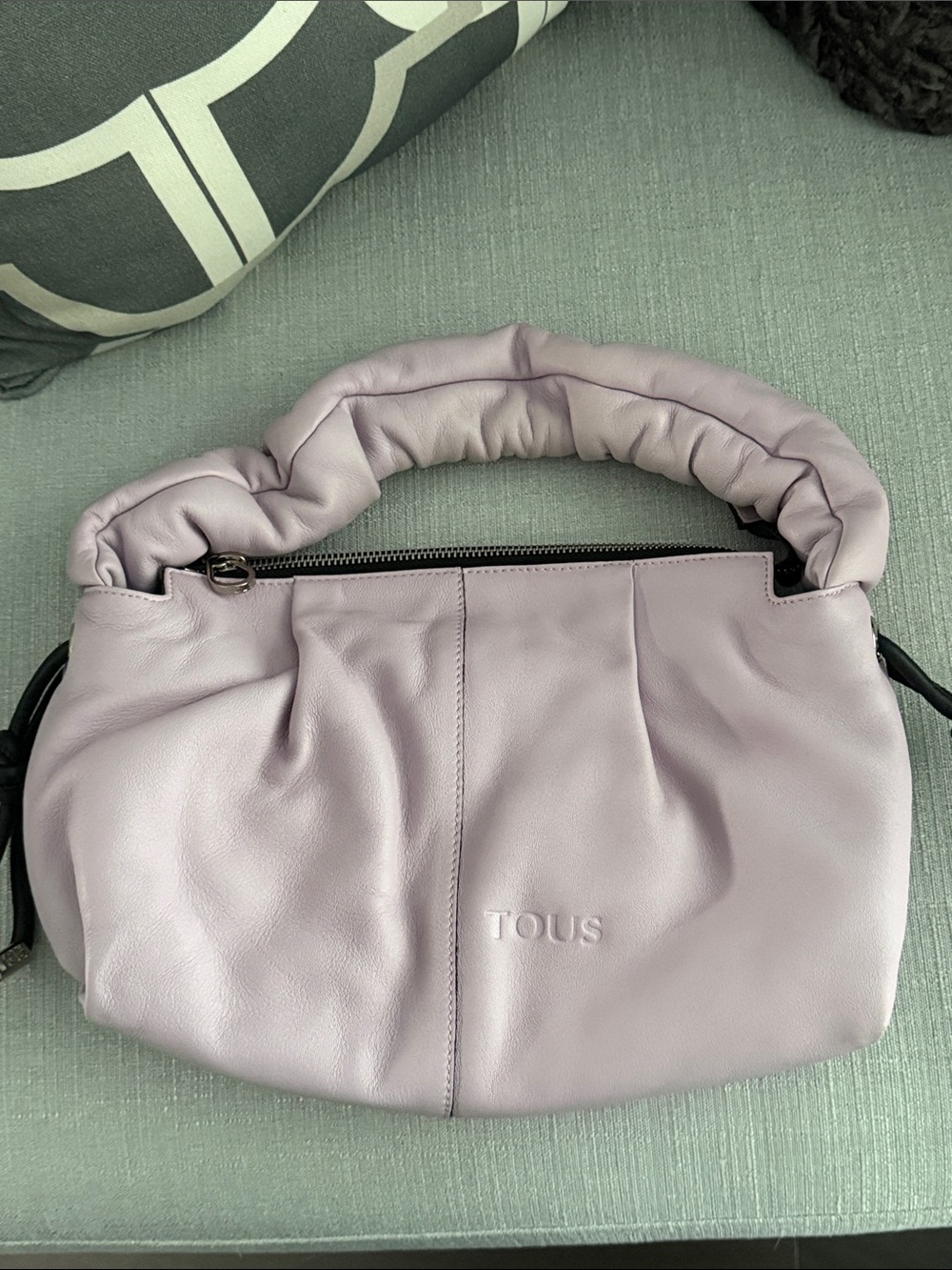 TOUS Lilac Leather Scrunch-Handle Shoulder Bag